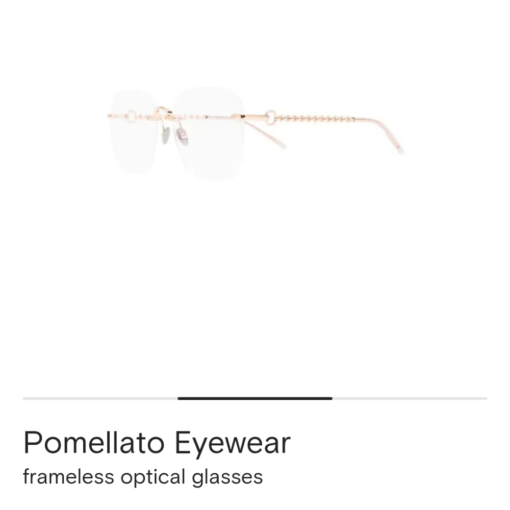 Women's Pomellato Elegant Gold Chain Rimless Sunglasses